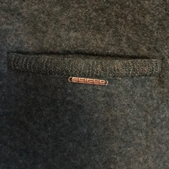 Vintage Austrian Boiled Wool Green Cardigan Geiger - Picture 6 of 7